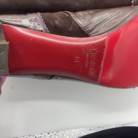 a.testoni leather and suede dress boot - Picture 7 of 9